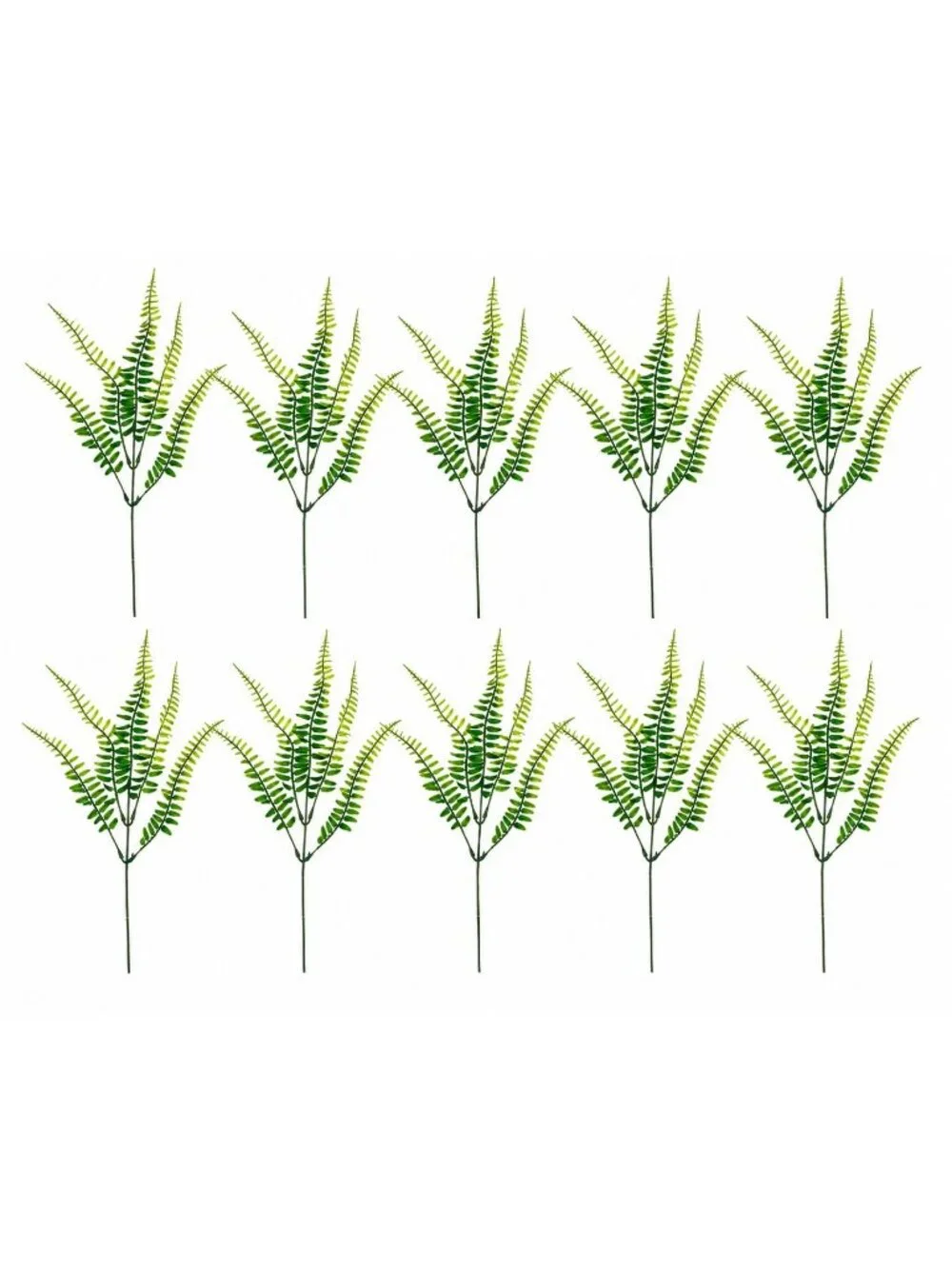 Artificial Boston Fern Picks Set of 10, 15 Inch Faux Fern Greenery, Floral Fille